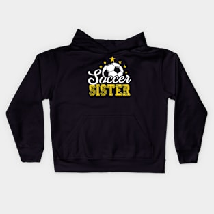 Soccer Sister Leopard Funny Soccer Sister Mothers Day Kids Hoodie